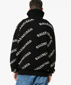( Positively Conscious ) Balenciaga 1070 BLACK Pull Oversize à Col Zippé Homme -Vente magasin Balenciaga 12966746 15829518 600