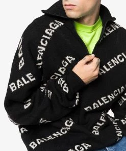 ( Positively Conscious ) Balenciaga 1070 BLACK Pull Oversize à Col Zippé Homme -Vente magasin Balenciaga 12966746 15829524 600