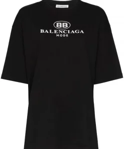 ( Positively Conscious ) Balenciaga 1000 - BLACK T-Shirt BB Mode Femme