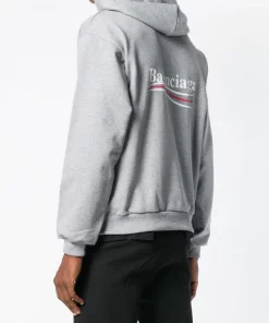 ( Positively Conscious ) Balenciaga 1300 GREY Sweat à Capuche à Logo Homme -Vente magasin Balenciaga 13116653 14689413 600