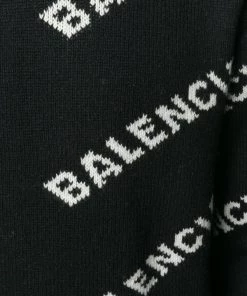 ( Positively Conscious ) Balenciaga Pull à Motif Monogrammé 1070 BLACK/ WHITE -Vente magasin Balenciaga 13404513 15994952 600