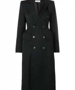 ( Positively Conscious ) Balenciaga Manteau Cintré à Boutonnière Croisée Femme