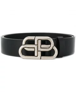 ( Positively Conscious ) Balenciaga Ceinture à Plaque Logo BB Homme