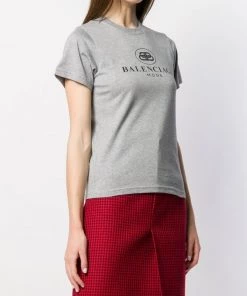 ( Positively Conscious ) Balenciaga T-Shirt Ajusté à Logo Femme -Vente magasin Balenciaga 14071669 18813079 600