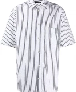 ( Positively Conscious ) Balenciaga Chemise Rayée à Manches Courtes Homme