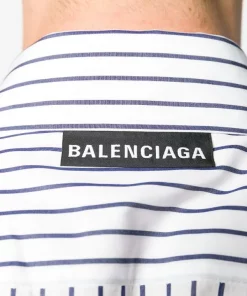 ( Positively Conscious ) Balenciaga Chemise Rayée à Manches Courtes Homme -Vente magasin Balenciaga 14092234 20832101 600