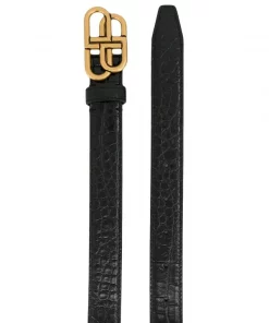 ( Positively Conscious ) Balenciaga 1000 BLACK Ceinture À Boucle Logo Femme -Vente magasin Balenciaga 14232725 22418735 600