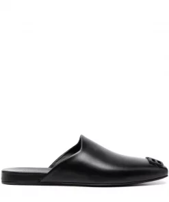 ( Positively Conscious ) Balenciaga Mules Carrera BB à Logo 1000 BLACK
