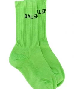 ( Positively Conscious ) Balenciaga Chaussettes à Logo Intarsia Femme