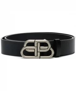 ( Positively Conscious ) Balenciaga 1000 BLACK Ceinture À Boucle Logo Femme