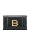 ( Positively Conscious ) Balenciaga Portefeuille à Plaque Logo Hourglass 100 BLACK