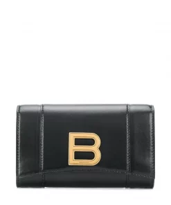 ( Positively Conscious ) Balenciaga Portefeuille à Plaque Logo Hourglass 100 BLACK