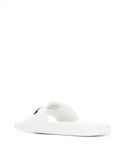 ( Positively Conscious ) Balenciaga 9034 WHITE Claquettes Texturées à Logo Femme -Vente magasin Balenciaga 14664927 23167443 600