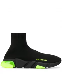 ( Positively Conscious ) Balenciaga 1048 BLACK Baskets Speed En Maille Homme