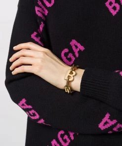 ( Positively Conscious ) Balenciaga Metallic:0027 Bracelet à Breloque Logo Femme -Vente magasin Balenciaga 14763542 24409188 600