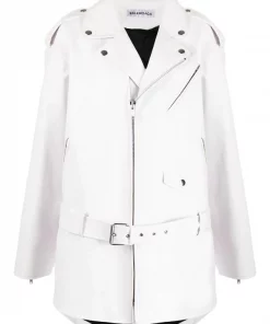 ( Positively Conscious ) Balenciaga Veste De Moto Oversize Femme