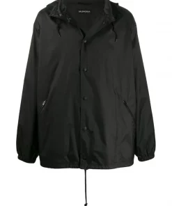 ( Positively Conscious ) Balenciaga Veste Imperméable Boutonnée 1000 BLACK