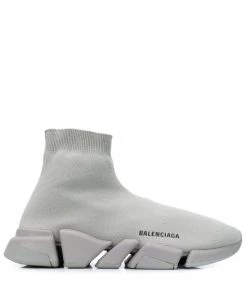 ( Positively Conscious ) Balenciaga 1513 GREY Baskets Speed 2.0 Homme
