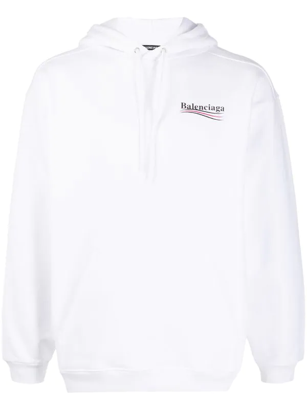 ( Positively Conscious ) Balenciaga 9040 WHITE Hoodie à Logo Imprimé Homme 3 ( Positively Conscious ) Balenciaga 9040 WHITE Hoodie à Logo Imprimé Homme