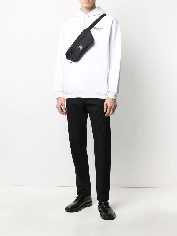 ( Positively Conscious ) Balenciaga 9040 WHITE Hoodie à Logo Imprimé Homme 4 ( Positively Conscious ) Balenciaga 9040 WHITE Hoodie à Logo Imprimé Homme – Image 2