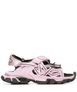 ( Positively Conscious ) Balenciaga 5010 PINK BLACK Sandales à Attaches Scratch Femme