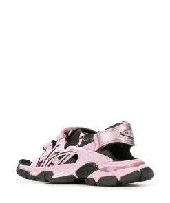 ( Positively Conscious ) Balenciaga 5010 PINK BLACK Sandales à Attaches Scratch Femme -Vente magasin Balenciaga 15334989 28173372 600