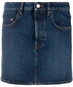 ( Positively Conscious ) Balenciaga Minijupe Droite En Jean 6020 Black