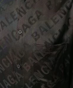 ( Positively Conscious ) Balenciaga Robe-chemise à Logo En Jacquard Femme -Vente magasin Balenciaga 15340075 27942621 600