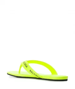 ( Positively Conscious ) Balenciaga Tongs à Logo 7210 FLUO YELLOW/BLACK -Vente magasin Balenciaga 15358940 28230719 600