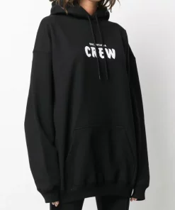 ( Positively Conscious ) Balenciaga 1070 BLACK Sweat Crew À Capuche Femme -Vente magasin Balenciaga 15358981 28388118 600