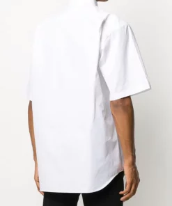 ( Positively Conscious ) Balenciaga Chemise Manches Courtes à Logo Brodé Homme -Vente magasin Balenciaga 15365524 28943313 600