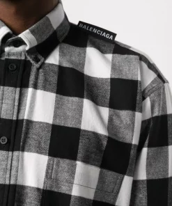 ( Positively Conscious ) Balenciaga Chemise Ã  Carreaux 1070 BLACK WHITE -Vente magasin Balenciaga 15365529 29469482 600