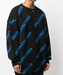 ( Positively Conscious ) Balenciaga 1165 BLACK Pull à Motif Monogrammé Homme -Vente magasin Balenciaga 15367986 28356971 600