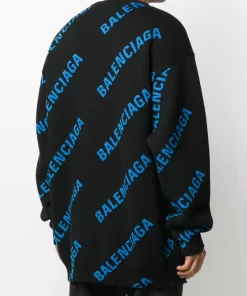 ( Positively Conscious ) Balenciaga 1165 BLACK Pull à Motif Monogrammé Homme -Vente magasin Balenciaga 15367986 28356973 600