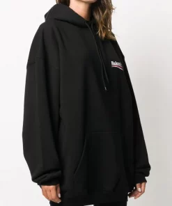 ( Positively Conscious ) Balenciaga Sweat à Capuche à Logo Imprimé 1070 BLACK -Vente magasin Balenciaga 15468291 28312610 600