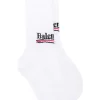 ( Positively Conscious ) Balenciaga Chaussettes à Logo Intarsia Femme -Vente magasin Balenciaga 15484987 28378497 600