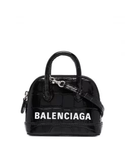 ( Positively Conscious ) Balenciaga 1090 BLACK/L WHITE Mini Sac à Main Ville Femme