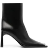 ( Positively Conscious ) Balenciaga 1000 BLACK Bottines à Bout Carré Femme