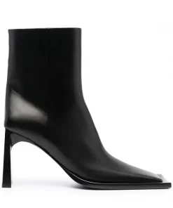 ( Positively Conscious ) Balenciaga 1000 BLACK Bottines à Bout Carré Femme