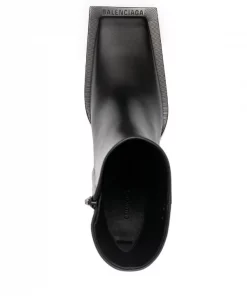 ( Positively Conscious ) Balenciaga 1000 BLACK Bottines à Bout Carré Femme -Vente magasin Balenciaga 15653936 30487425 600