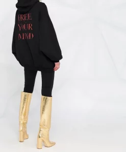 ( Positively Conscious ) Balenciaga Hoodie Imprimé à Lien De Resserrage 1000 BLACK -Vente magasin Balenciaga 15653938 31224480 600