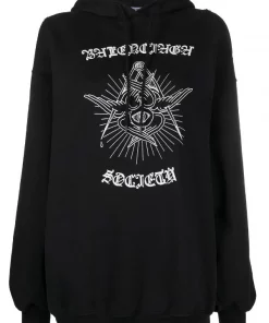 ( Positively Conscious ) Balenciaga Hoodie Imprimé à Lien De Resserrage 1000 BLACK