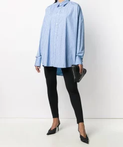 ( Positively Conscious ) Balenciaga Chemise Oversize à Rayures 4841 SKY BLUE/BLUE -Vente magasin Balenciaga 15653942 29819265 600