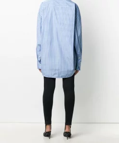 ( Positively Conscious ) Balenciaga Chemise Oversize à Rayures 4841 SKY BLUE/BLUE -Vente magasin Balenciaga 15653942 29819267 600