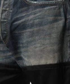 ( Positively Conscious ) Balenciaga Jean Droit à Patchs 8841 DIRTY DARK BLUE/BLK -Vente magasin Balenciaga 15659839 30684723 600