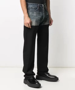 ( Positively Conscious ) Balenciaga Jean Droit à Patchs 8841 DIRTY DARK BLUE/BLK -Vente magasin Balenciaga 15659839 30684725 600