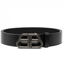 ( Positively Conscious ) Balenciaga 1000 BLACK Ceinture à Boucle Logo Homme