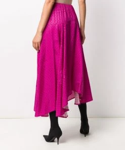 ( Positively Conscious ) Balenciaga 1401 PINK/ BLACK Jupe Mi-longue à Pois Femme -Vente magasin Balenciaga 15659883 29038499 600