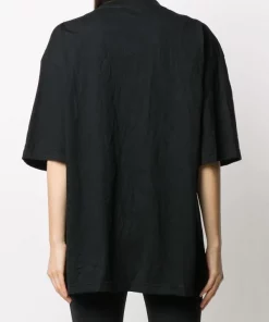 ( Positively Conscious ) Balenciaga 1039 BLACK/CHALKY WHITE T-Shirt Oversize À Logo Femme -Vente magasin Balenciaga 15659914 29152568 600