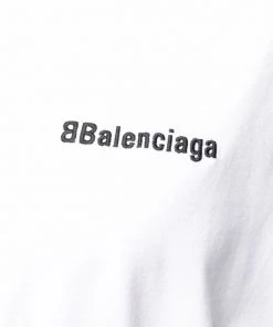 ( Positively Conscious ) Balenciaga T-shirt Oversize à Logo Brodé 9040 WHITE -Vente magasin Balenciaga 15659918 28954411 600
